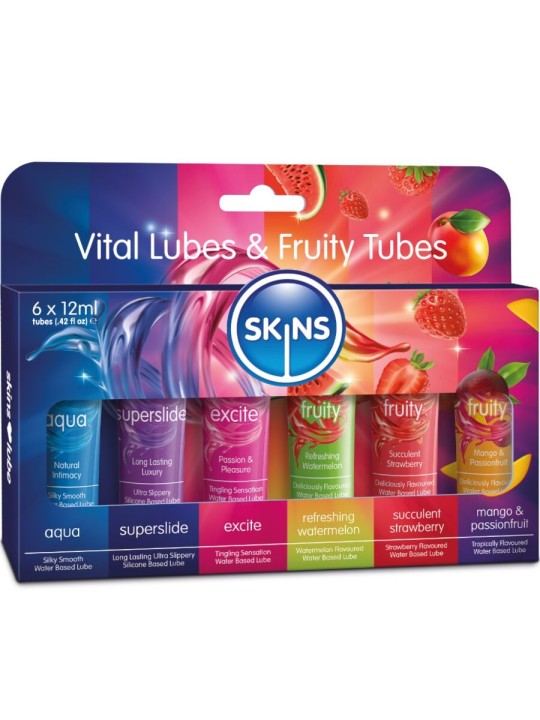 SKINS - VITAL & FRUITY LUBES KIT LUBRICANTS 6 x 12 ML