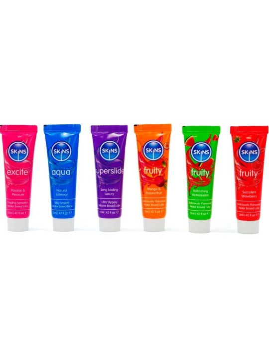 KIT DE LUBRIFIANTS VITAL & FRUITY POUR LA PEAU - 6 x 12 ML