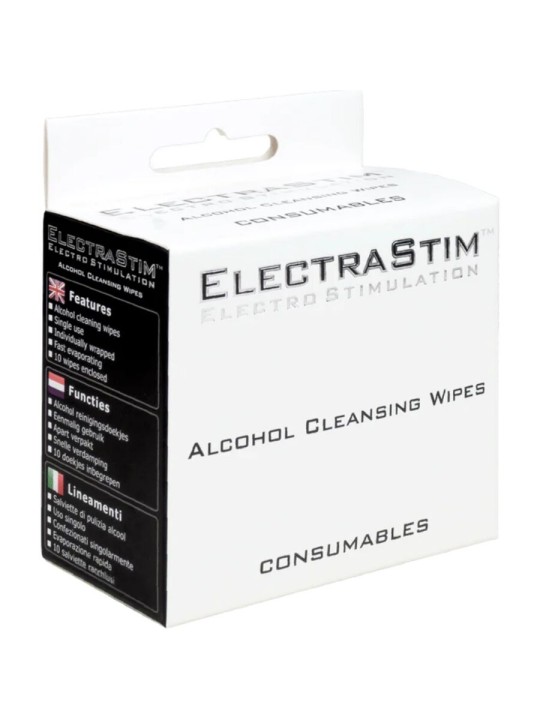ELECTRASTIM - LENÇOS DE LIMPEZA COM ÁLCOOL 10 UNIDADES