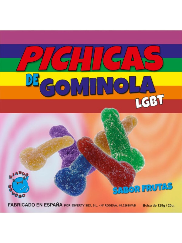 PRIDE - FRUTAS DE PÊNIS GOMAS COM AÚCAR LGBT