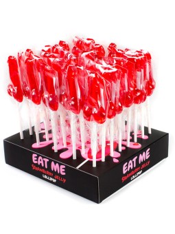 SECRETPLAY - AARDBEIENPENIS LOLLIES DIVERSE DISPLAY 40 STUKS
