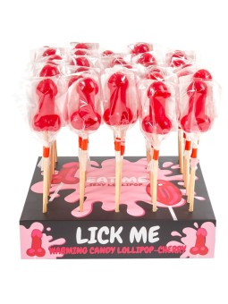 SECRETPLAY - KERSEN SNOEP PENIS LOLLY DISPLAY MET PIKANT HITTE EFFECT 