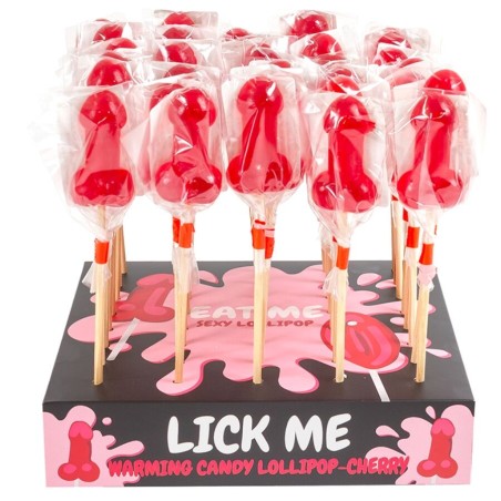 SECRETPLAY - CHERRY CANDY PENIS LOLLIPOP DISPLAY MIT SCHARFEM WÄRMEEFF