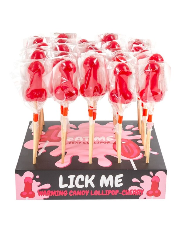 SECRETPLAY - CHERRY CANDY PENIS LOLLIPOP DISPLAY MIT SCHARFEM WÄRMEEFF