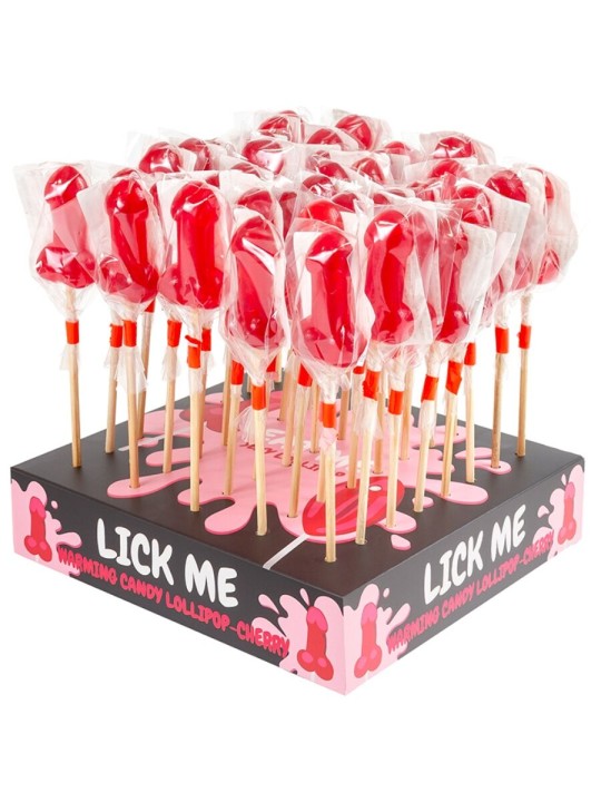 SECRETPLAY - CHERRY CANDY PENIS LOLLIPOP DISPLAY MIT SCHARFEM WÄRMEEFF