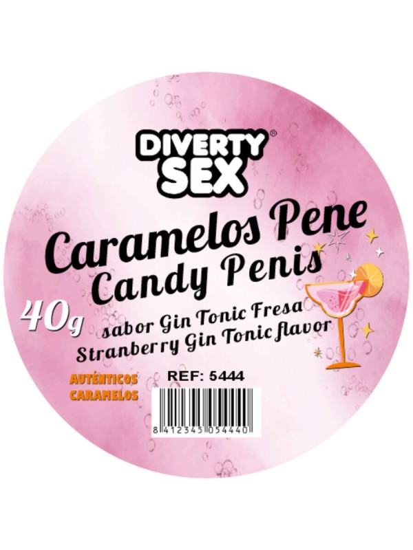 DIABLO PICANTE - 20 CARAMELOS CON FORMA DE PENE CON SABOR GIN TONIC