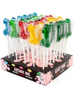 SECRETPLAY - AFFICHAGE ASSORTIMENT DE SUCETTES PÉNIS AVEC ALCOOL 40 UN