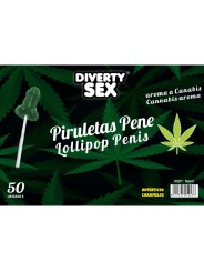 DIABLO GOLOSO - 50 PENIS LOLLIPOPS CANNABIS AROMA