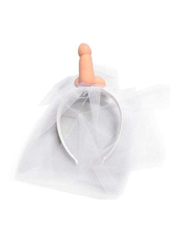 DIABLO PICANTE - VELO DE NOVIA BLANCO CON PENE