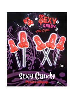 DIABLO PICANTE - BOÎTE DE 5 SUCETTES EN FORME DE PÉNIS AUX CERISES