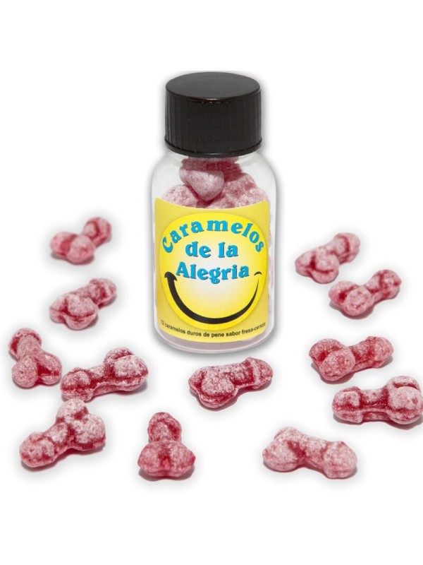 DIABLO PICANTE - 12 PENIS-SHAPED JOY CANDIES STRAWBERRY/CHERRY