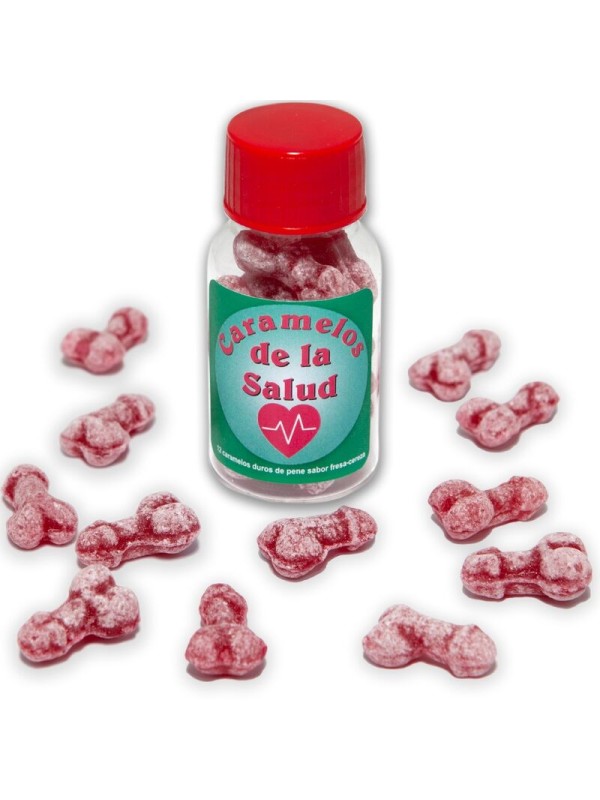 DIABLO PICANTE - 12 HEALTH CANDIES PENIS SHAPE STRAWBERRY/CHERRY