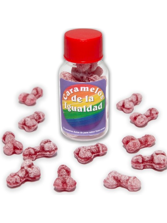 DIABLO PICANTE - 12 DOCES DE IGUALDADE EM FORMATO DE PÊNIS DE MORANGO/