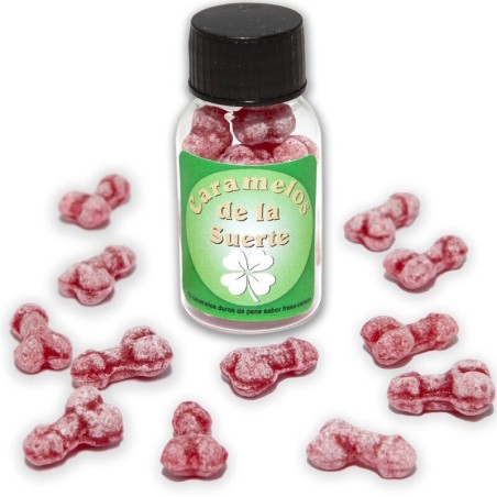 DIABLO PICANTE - 12 CARAMELLE PORTAFORTUNA A FORMA DI PENE FRAGOLA/CIL