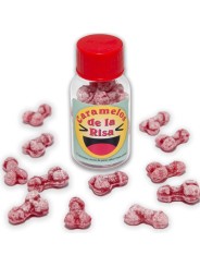 DIABLO PICANTE - 12 CARAMELOS DE LA RISA FORMA PENE FRESA/CEREZA