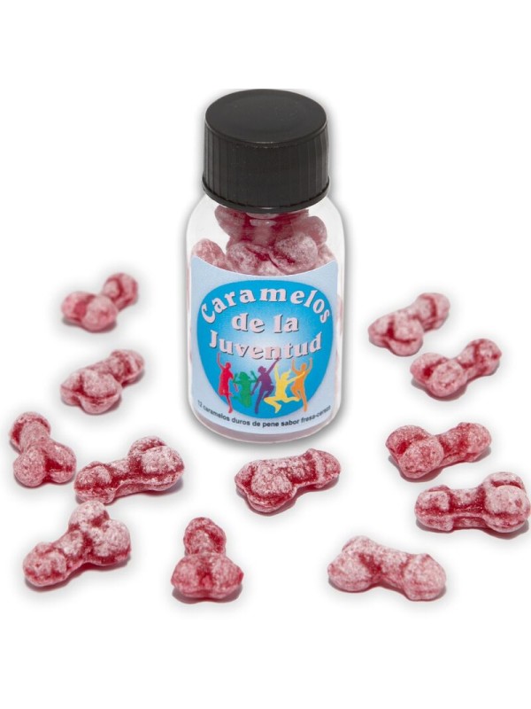 DIABLO PICANTE - 12 BONBONS JEUNESSE FORME PÉNIS FRAISE/CERISE