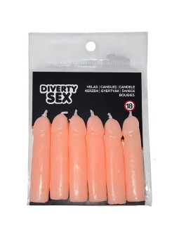 DIABLO PICANTE - 6 VELAS EM FORMA DE PÊNIS DE CARNE