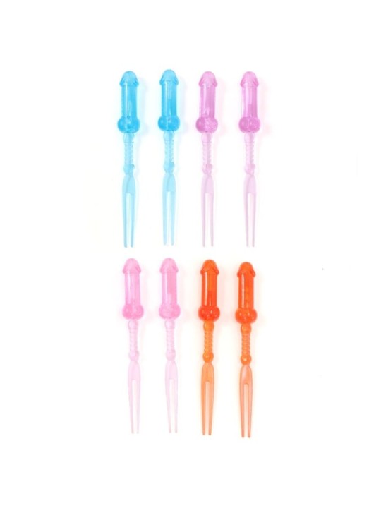 DIABLO PICANTE - BROCHETTES DE PÉNIS COLORÉES 8 UNITÉS