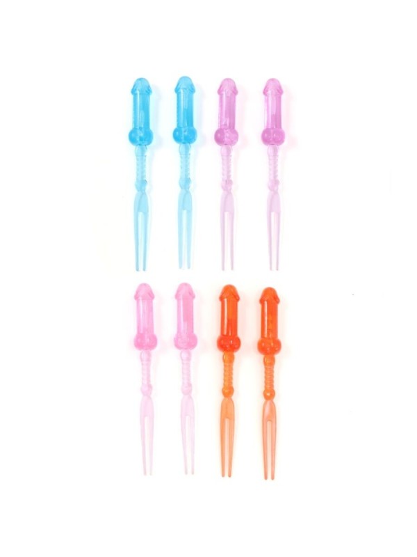 DIABLO PICANTE - BROCHETTES DE PÉNIS COLORÉES 8 UNITÉS