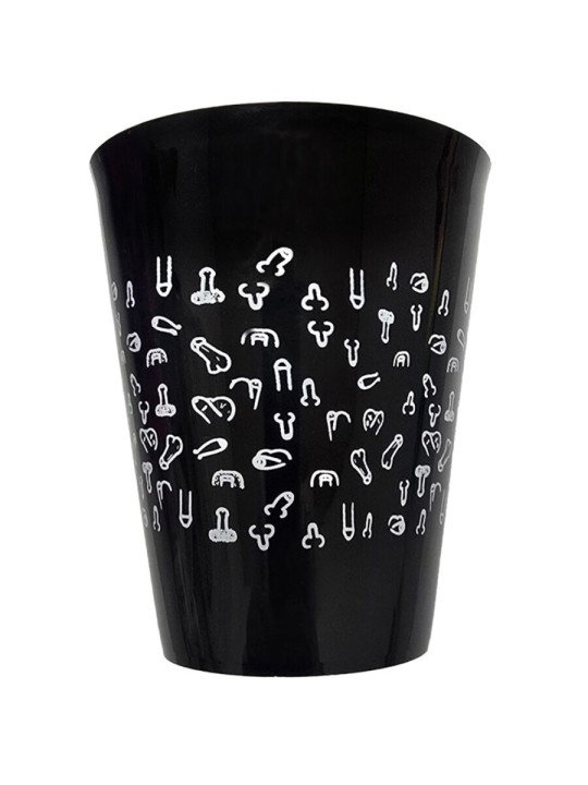 DIABLO PICANTE - VASO NEGRO 500 ML CON PENES BLANCOS
