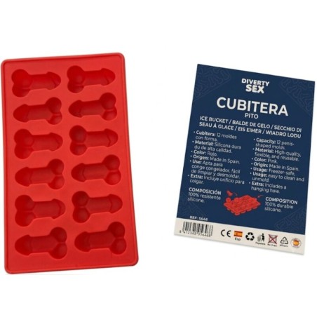 DIABLO PICANTE - 12 PÉNIS EN SILICONE DUR POUR SEAU À GLACES SUSPENDU 