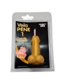 DIABLO PICANTE - PENIS CANDLE IN THE SHAPE OF THE NUMBER 1 GOLD COLOR