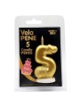 DIABLO PICANTE - CANDELA A FORMA DI PENE A FORMA DI NUMERO 5 COLORE OR