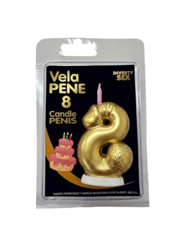 DIABLO PICANTE – PENISKERZE IN FORM DER ZAHL 8, GOLDFARBE