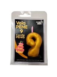 Spicy Devil - Vela em formato de pênis com o número 9, cor dourada