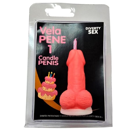 DIABLO PICANTE - CANDELA A FORMA DI PENE A FORMA DI NUMERO 1 COLORE RO