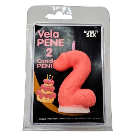 DIABLO PICANTE - PENISKAARS IN DE VORM VAN HET NUMMER 2 ROZE KLEUR