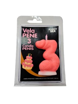 DIABLO PICANTE - PENISKAARS IN DE VORM VAN HET NUMMER 3, ROZE KLEUR