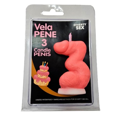 DIABLO PICANTE - PENISKAARS IN DE VORM VAN HET NUMMER 3, ROZE KLEUR