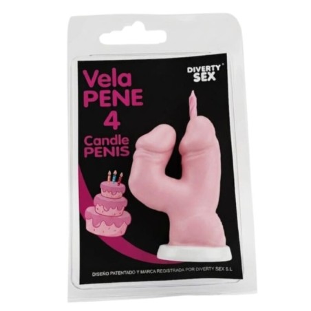 DIABLO PICANTE - PENISKAARS IN DE VORM VAN HET NUMMER 4, ROZE KLEUR