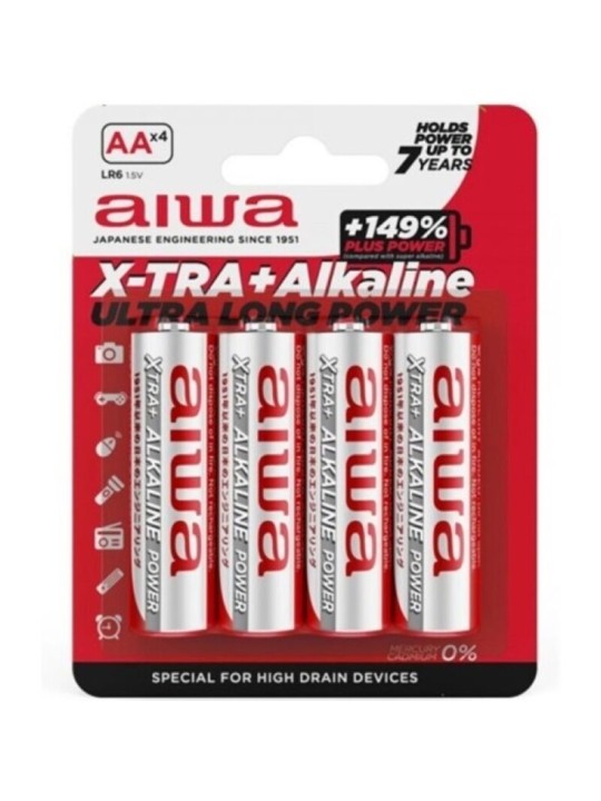 AIWA - X-TRA ALKALINE AA ALKALINE BATTERY LR6 BLISTER*4
