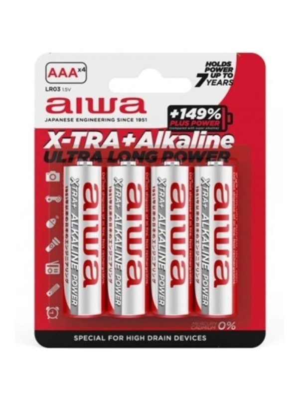 AIWA - X-TRA ALKALINE AAA ALKALINE BATTERY LR03 BLISTER*4