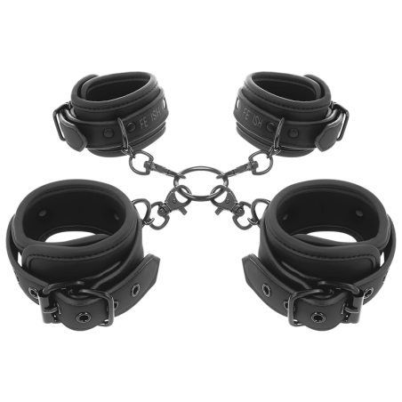 FETISH SUBMISSIVE - CONJUNTO DE ALGEMAS DE MÃOS E TORNOZELO COM FORRO 