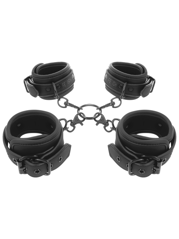 FETISH SUBMISSIVE - ENSEMBLE DE MENOTTES POUR MAINS ET CHEVILLES AVEC 