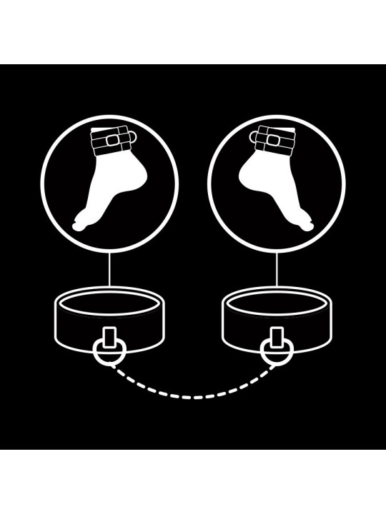 FETISH SUBMISSIVE - PUNHOS DE TORNOZELO DE COURO VEGANO COM FORRO DE N