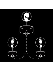 FETISH SUBMISSIVE - HALSKETTE UND HANDSCHELLEN AUS VEGANEM LEDER MIT N