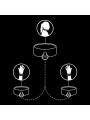 FETISH SUBMISSIVE - COLAR E ALGEMAS DE COURO VEGANO COM FORRO DE NOPRE