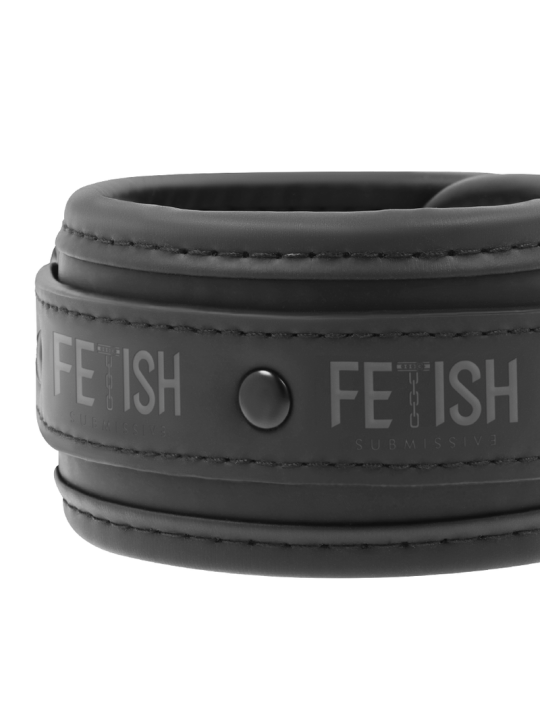 FETISH SUBMISSIVE - COLAR E ALGEMAS DE COURO VEGANO COM FORRO DE NOPRE