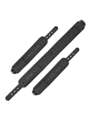 FETISH SUBMISSIVE - HALSKETTE UND HANDSCHELLEN AUS VEGANEM LEDER MIT N