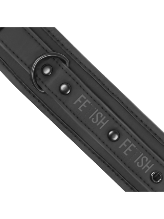 FETISH SUBMISSIVE - COLLAR Y ESPOSAS CUERO VEGANO CON FORRO DE NEOPREN