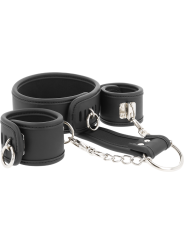 FETISH SUBMISSIVE - COLLAR Y ESPOSAS CUERO VEGANO CON FORRO DE NEOPREN