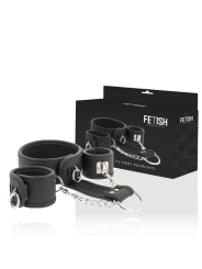 FETISH SUBMISSIVE - COLLAR Y ESPOSAS CUERO VEGANO CON FORRO DE NEOPREN