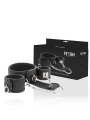 FETISH SUBMISSIVE - COLLAR Y ESPOSAS CUERO VEGANO CON FORRO DE NEOPREN