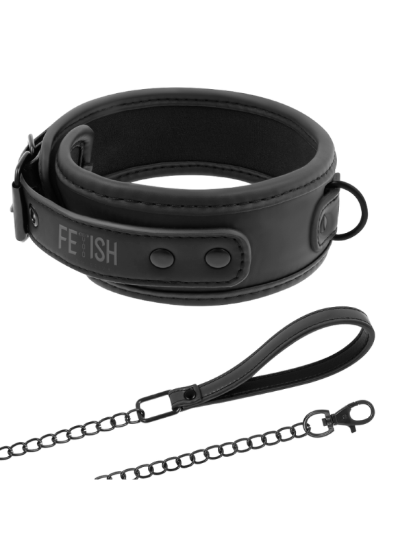 FETISH SUBMISSIVE - COLAR DE CORRENTE COM FORRO DE NOPRENE