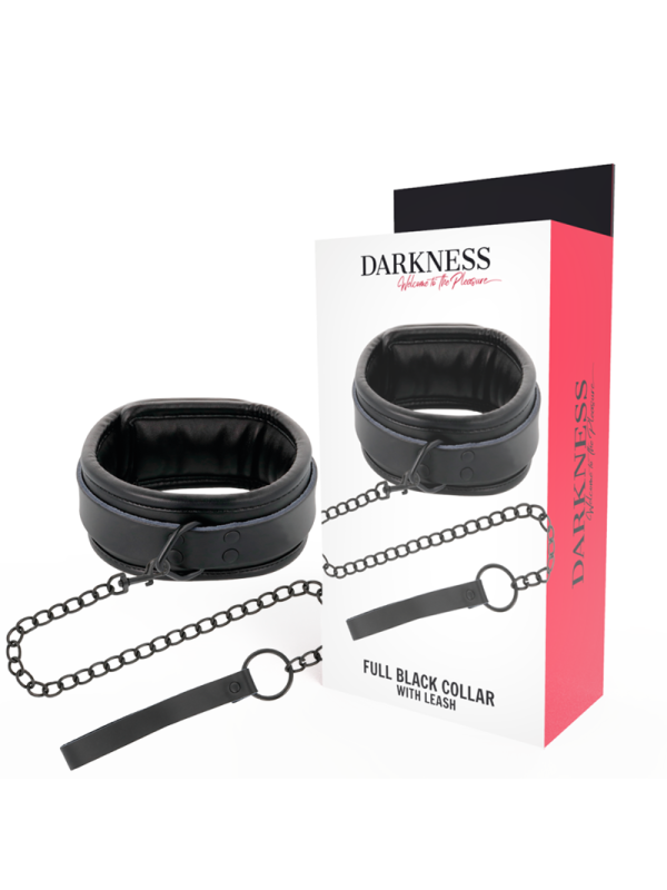 DARKNESS - COLLIER NOIR AVEC CHAÎNE