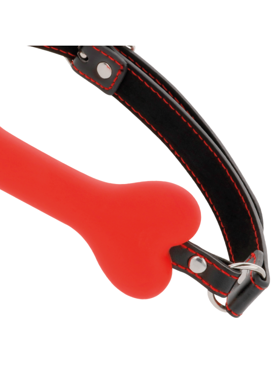 DARKNESS - BÂILLON EN SILICONE À OS ROUGE